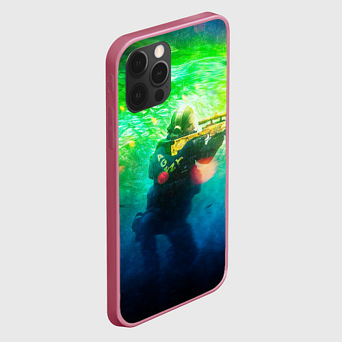 Чехол iPhone 12 Pro Max Counter-terrorist / 3D-Малиновый – фото 2