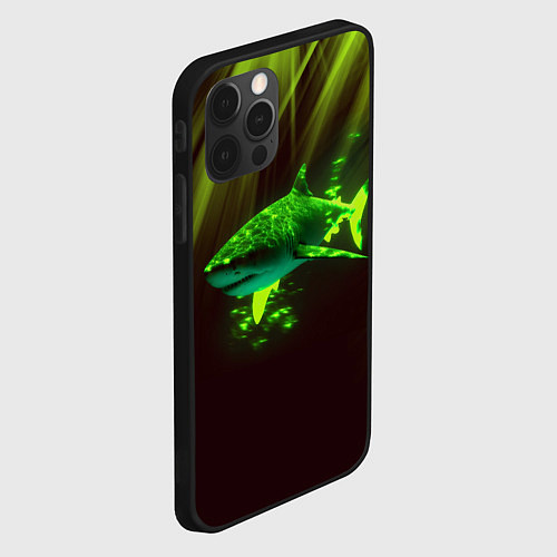 Чехол iPhone 12 Pro Max Хищная акула / 3D-Черный – фото 2