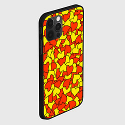 Чехол для iPhone 12 Pro Max Красно-желтые сердца, цвет: 3D-черный — фото 2