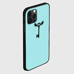 Чехол для iPhone 12 Pro Max Ключик к замочку голубой, цвет: 3D-черный — фото 2
