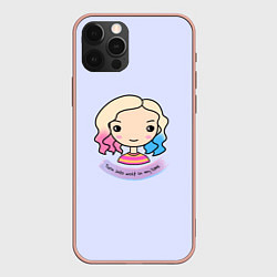 Чехол для iPhone 12 Pro Max Энид-оборотень радужная на сиреневом фоне, цвет: 3D-светло-розовый