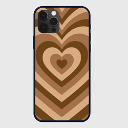 Чехол iPhone 12 Pro Max Hearts brown