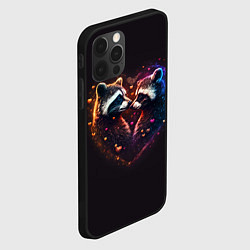 Чехол для iPhone 12 Pro Max Пара влюбленных енотов, цвет: 3D-черный — фото 2