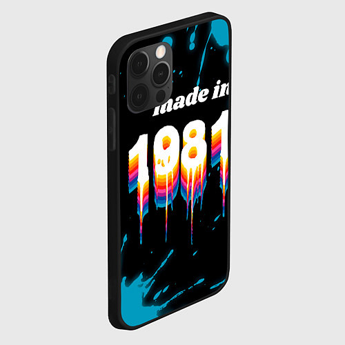 Чехол iPhone 12 Pro Max Made in 1981: liquid art / 3D-Черный – фото 2