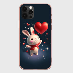 Чехол для iPhone 12 Pro Max Кролик с шариком, цвет: 3D-светло-розовый