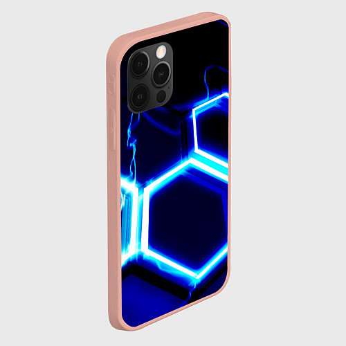 Чехол iPhone 12 Pro Max Neon abstraction plates storm / 3D-Светло-розовый – фото 2