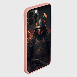 Чехол для iPhone 12 Pro Max Самурай в огне неон, цвет: 3D-светло-розовый — фото 2