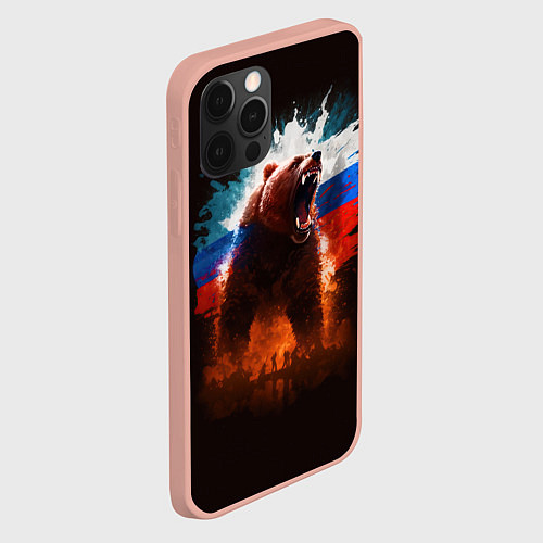 Чехол iPhone 12 Pro Max Ярость Медведя / 3D-Светло-розовый – фото 2