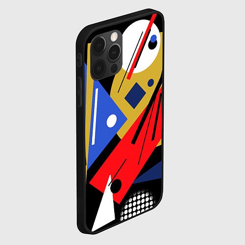 Чехол iPhone 12 Pro Max Абстракция в стиле супрематизм / 3D-Черный – фото 2