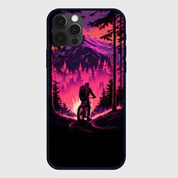 Чехол для iPhone 12 Pro Max Велопрогулка на закате, цвет: 3D-черный
