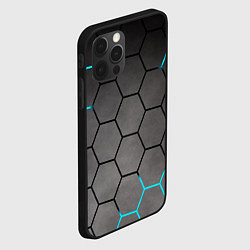 Чехол для iPhone 12 Pro Max Броня текстура неоновая, цвет: 3D-черный — фото 2