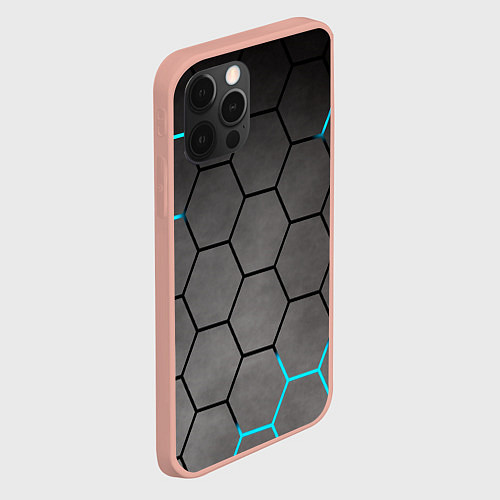 Чехол iPhone 12 Pro Max Броня текстура неоновая / 3D-Светло-розовый – фото 2