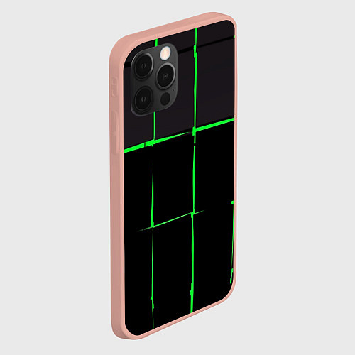Чехол iPhone 12 Pro Max Абстрактные лучи лазерные / 3D-Светло-розовый – фото 2
