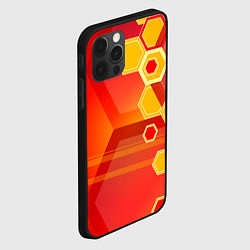 Чехол для iPhone 12 Pro Max Текстура соты оранжевый, цвет: 3D-черный — фото 2