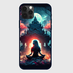 Чехол для iPhone 12 Pro Max Медитирующая девушка, цвет: 3D-черный
