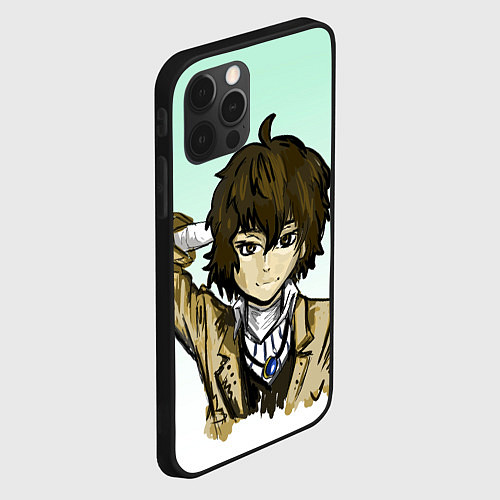 Чехол iPhone 12 Pro Max Дадзай из аниме / 3D-Черный – фото 2