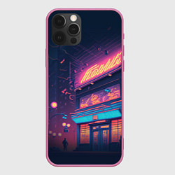 Чехол для iPhone 12 Pro Max Неоновые улицы, цвет: 3D-малиновый
