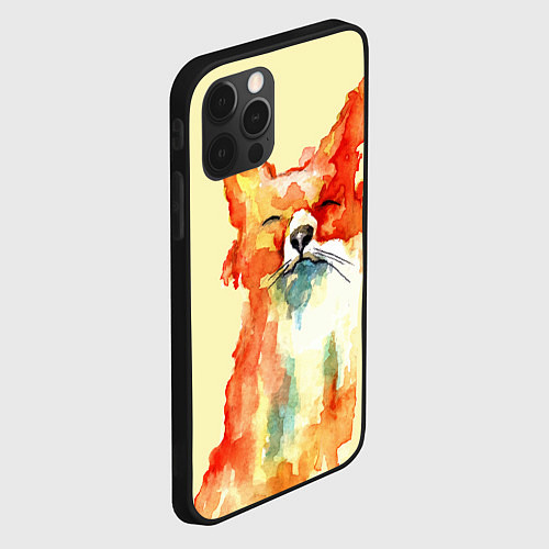 Чехол iPhone 12 Pro Max Живописная лисица / 3D-Черный – фото 2
