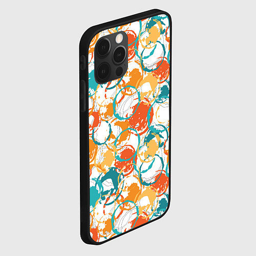 Чехол iPhone 12 Pro Max Разноцветные пятна красок / 3D-Черный – фото 2