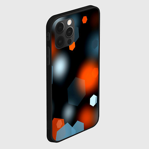 Чехол iPhone 12 Pro Max Блики света абстракция / 3D-Черный – фото 2