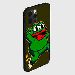 Чехол для iPhone 12 Pro Max Лягушонок Пепе начал бегать, цвет: 3D-черный — фото 2