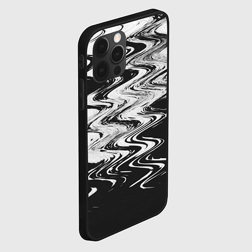 Чехол iPhone 12 Pro Max Чёрная вода паттерн / 3D-Черный – фото 2