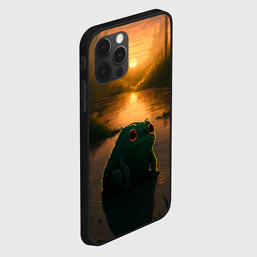 Чехол iPhone 12 Pro Max Лягушонок Пепе у себя дома / 3D-Черный – фото 2