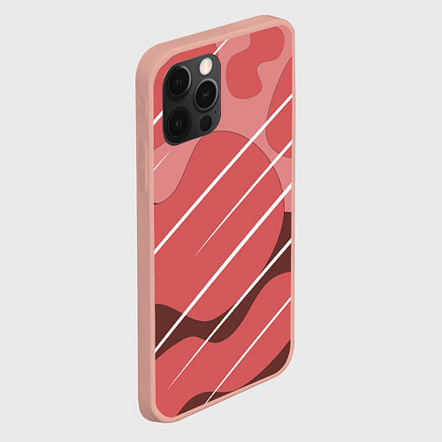 Чехол iPhone 12 Pro Max Абстрактные фигуры / 3D-Светло-розовый – фото 2