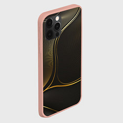 Чехол для iPhone 12 Pro Max Фон с золотыми линиями, цвет: 3D-светло-розовый — фото 2