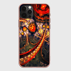 Чехол для iPhone 12 Pro Max Fractal illusion, цвет: 3D-светло-розовый