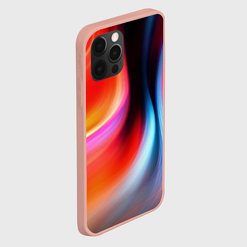 Чехол iPhone 12 Pro Max Радужные волны / 3D-Светло-розовый – фото 2