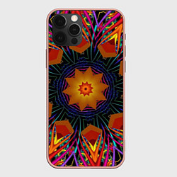 Чехол для iPhone 12 Pro Max Орнамент яркий Мандала, цвет: 3D-светло-розовый