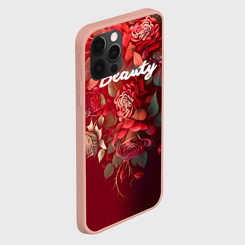 Чехол iPhone 12 Pro Max Beauty Красота розы / 3D-Светло-розовый – фото 2