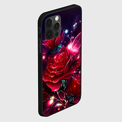 Чехол для iPhone 12 Pro Max Розы с огоньками, цвет: 3D-черный — фото 2