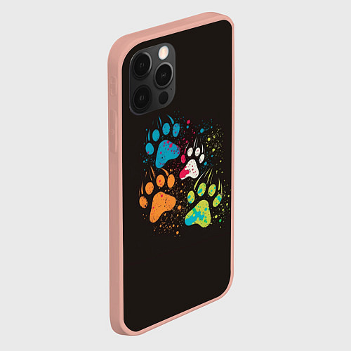 Чехол iPhone 12 Pro Max Кучка лапок / 3D-Светло-розовый – фото 2