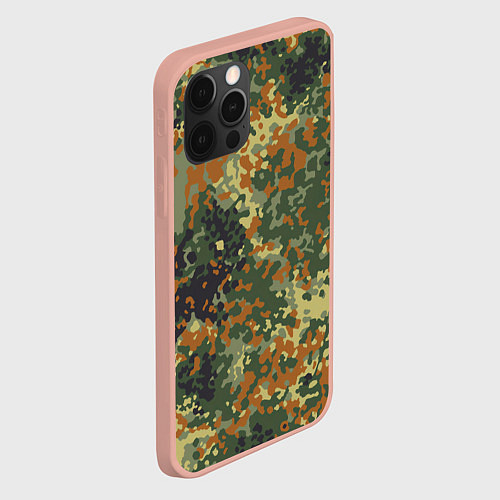 Чехол iPhone 12 Pro Max Камуфляж Бундесвер / 3D-Светло-розовый – фото 2