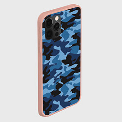 Чехол для iPhone 12 Pro Max Сине-черный камуфляж, цвет: 3D-светло-розовый — фото 2