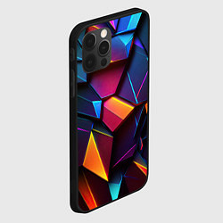 Чехол для iPhone 12 Pro Max Неоновые абстрактные плиты, цвет: 3D-черный — фото 2