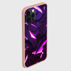 Чехол для iPhone 12 Pro Max Неоновые абстрактные электрические плиты, цвет: 3D-светло-розовый — фото 2