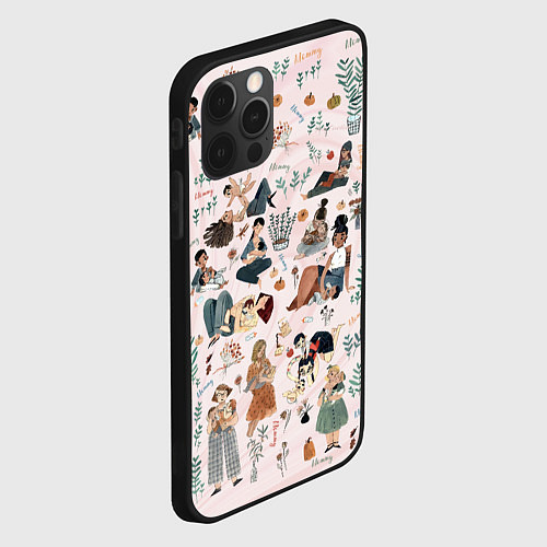 Чехол iPhone 12 Pro Max Гармония материнства - паттерн / 3D-Черный – фото 2