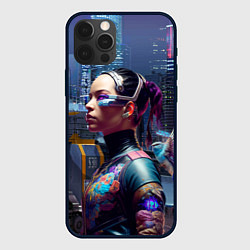 Чехол для iPhone 12 Pro Max Cyberpunk - brave girl - neural network, цвет: 3D-черный