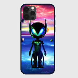 Чехол для iPhone 12 Pro Max Детёныш пришельца - нейросеть - неон, цвет: 3D-черный