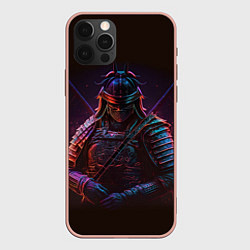 Чехол для iPhone 12 Pro Max Самурай - неоновые брызги, цвет: 3D-светло-розовый