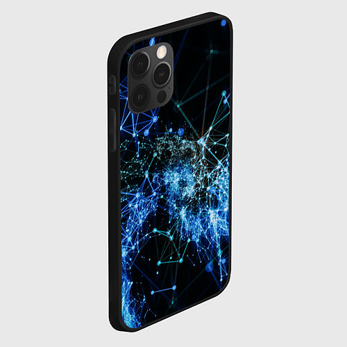 Чехол iPhone 12 Pro Max Нейронные цепочки Midjourney / 3D-Черный – фото 2