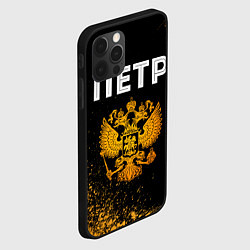 Чехол для iPhone 12 Pro Max Петр и зологой герб РФ, цвет: 3D-черный — фото 2