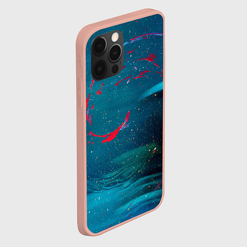 Чехол iPhone 12 Pro Max Абстрактные туман и розовые краски / 3D-Светло-розовый – фото 2