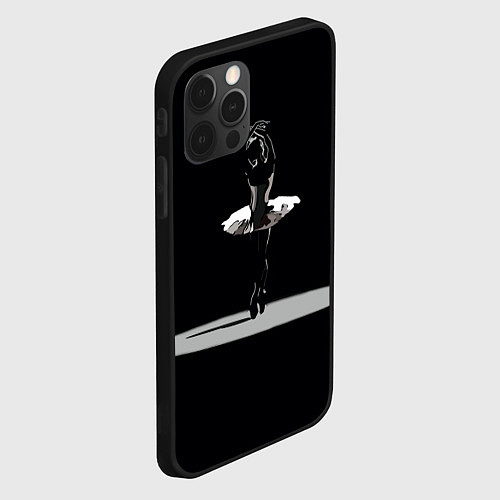 Чехол iPhone 12 Pro Max Силуэт балерины / 3D-Черный – фото 2