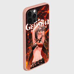 Чехол для iPhone 12 Pro Max Дэхья на фоне раскаленной лавы, цвет: 3D-светло-розовый — фото 2