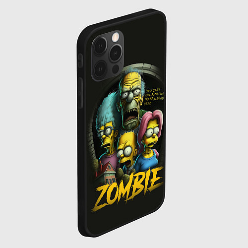 Чехол iPhone 12 Pro Max Simpsons zombie / 3D-Черный – фото 2