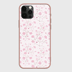 Чехол для iPhone 12 Pro Max Нежные , весенние цветы, цвет: 3D-светло-розовый